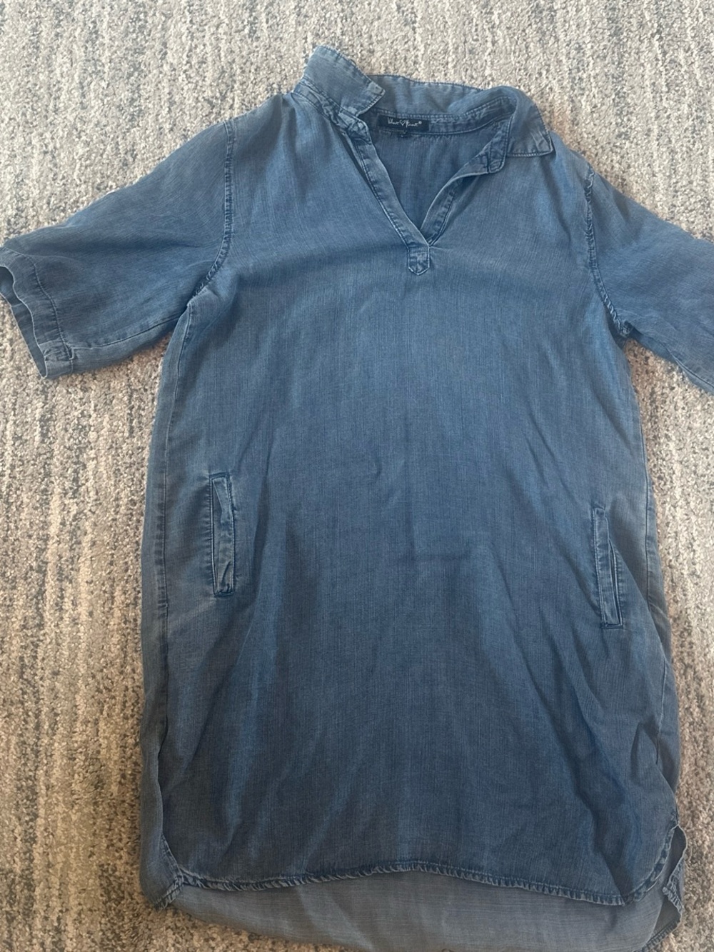 Velvet Heart Blue Denim-Look Dress Size Large